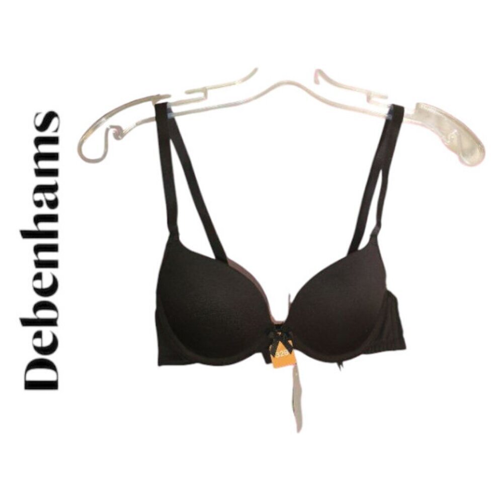 NWT Black Push Up Bra with Elegant Detailing 32 B